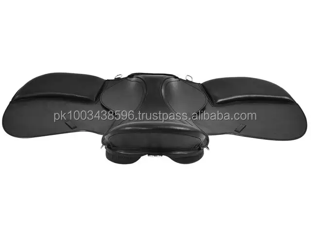 Black / Brown English Dressage Treeless Endurance GP all purpose leather saddle for horse