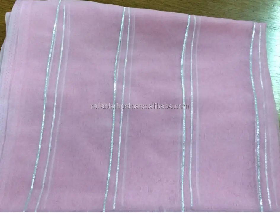 New Trend Narrow Silver Lurex Line Chiffon Scarf wide gaping