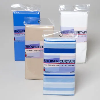 SHOWER LINER 70X72 PLASTIC 4ASST 3SOLIDS/1PRINT WTD TO WHITE #G14319