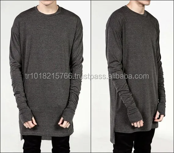 
SS2021 Extended Essential Long Sleeve Dropped Back Under T-shirt Olive Viscose Tee -KW Style 