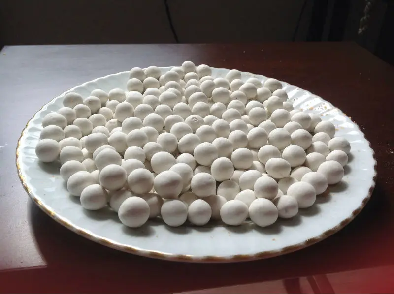 white roasted chickpeas coated