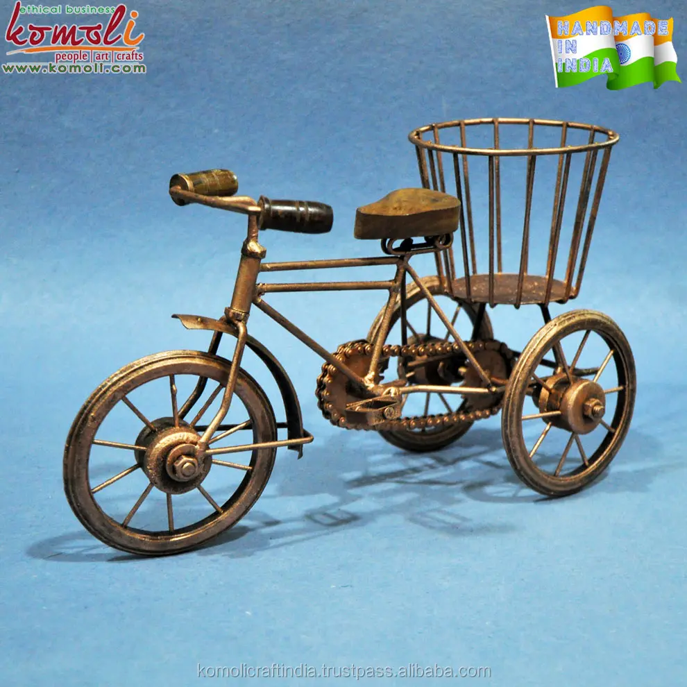 Multi purpose bicycle miniature wrought iron bicycle home decor remote stand