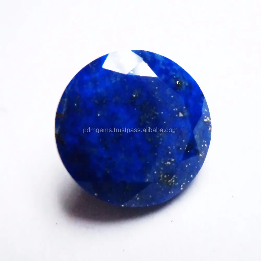 Faceted Natural Lapis Lazuli Flat Back Gemstone Cabochons Blue Color Custom Size 8X8MM Lapis Lazuli Certified Loose Gemstone