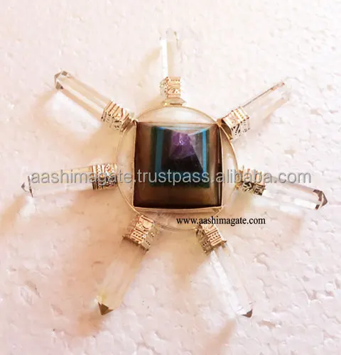 7 Chakra Bonded Pyramid Energy Generator 7 Pencils Crystal Quartz Crystal Crafts Natural Stones Reiki Rocks Energy Generator