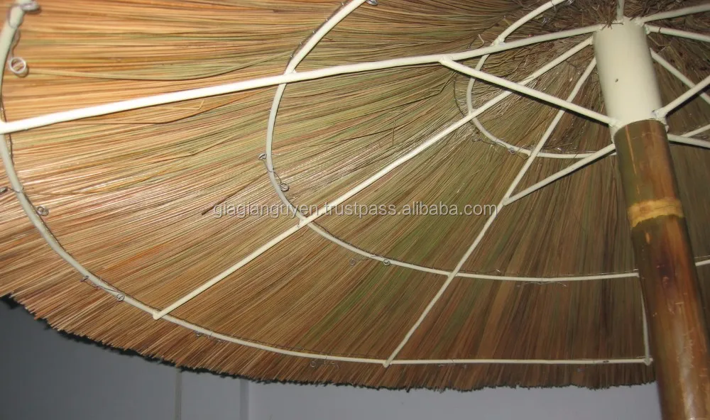 THATCH/ SEAGRASS/ PALM LEAF BAMBOO UMBRELLA_CHEAPEST PRICE 2017 (email : Info@gianguyencraft.com)