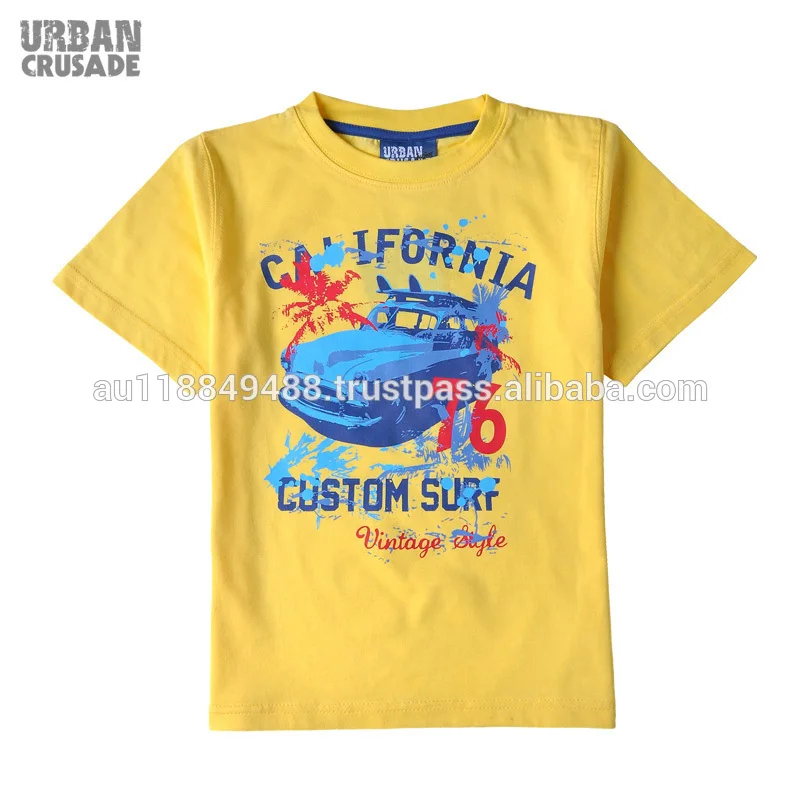 
Калифорния пляж дизайн автомобиля печать прохладный мальчики оптовая продажа бренд майка 