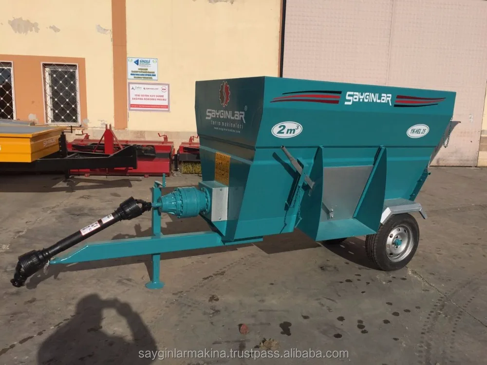 Feed Mixing Wagons Horizontal Auger Tractor Pto Powered 2m3 Tmr Feed Mixer