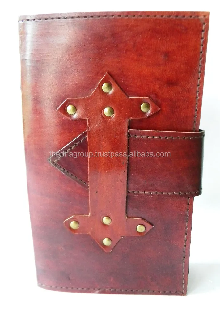 Indian handmade brown color thick wide belt Diary Handmade vintage thick belt closure long leather journal notebook.