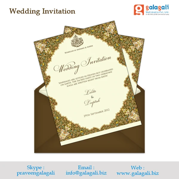 New Design Attractive Wedding Invitation Cards from India at Best Price - Graphic Designing