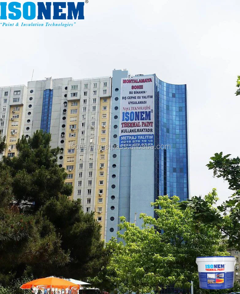 Isonem Thermal Paint for outdoor and indoor walls, roofs, energy saving colored (Exterior & Interior Heat Insulation Paint)