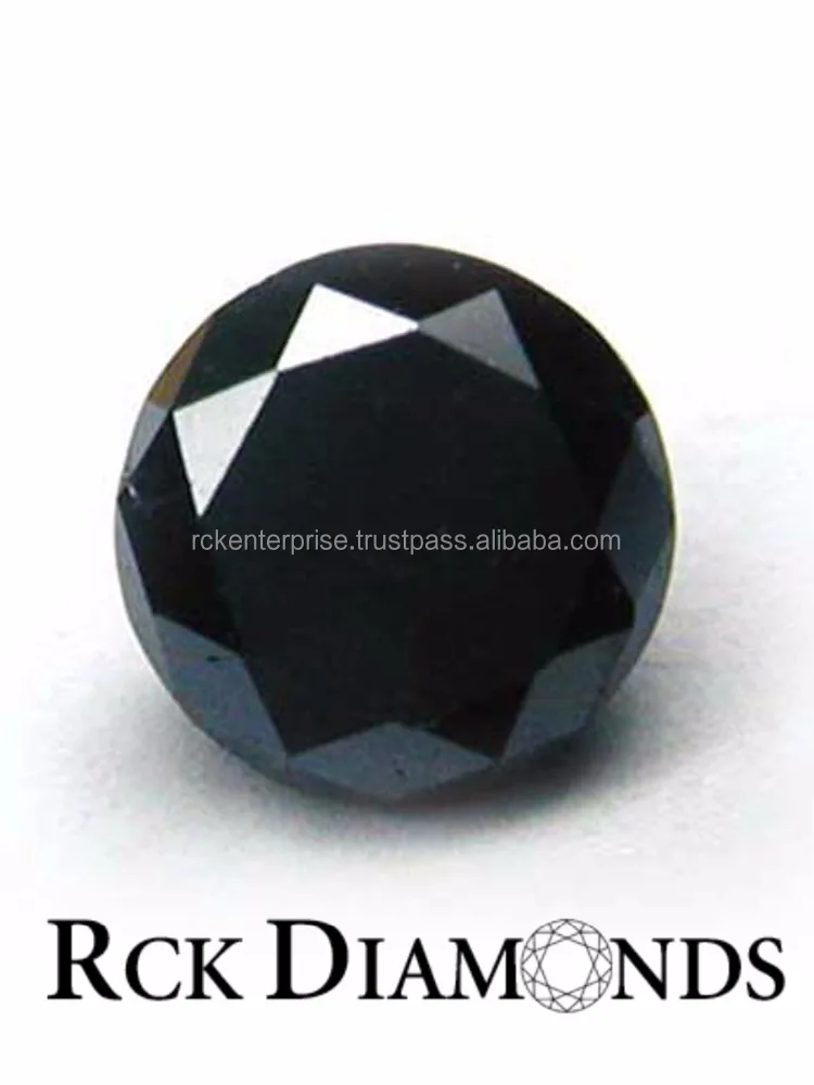 Genuine Natural Loose Black Round Brilliant Cut Diamonds for sale