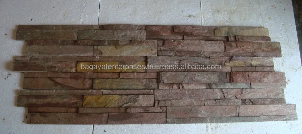 Copper Quartzite Ledger Stone panels