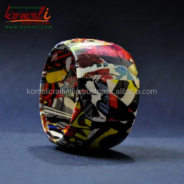 Пользовательский Декупажный браслет бумажный деревянный