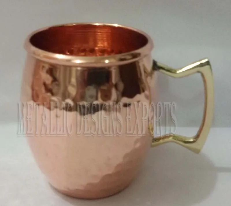 Minimalist 8 Oz Moscow Mule Copper Barrel Mug with Brass Handle for Back to School