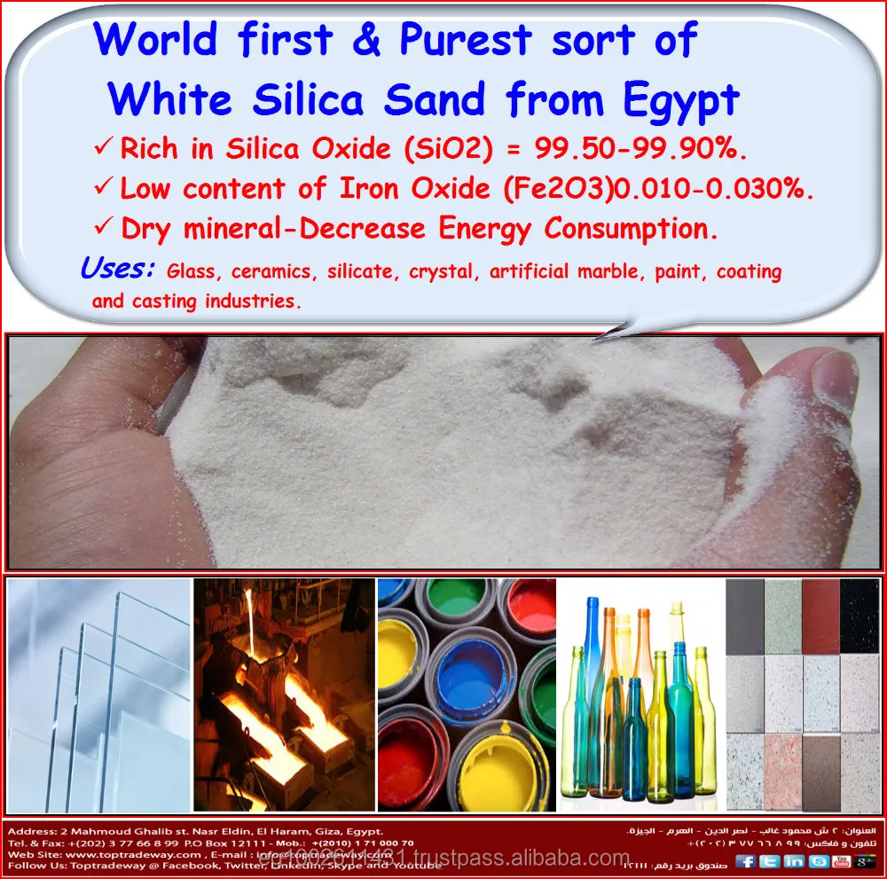 Silica Sand at competitive price for glass manufactories