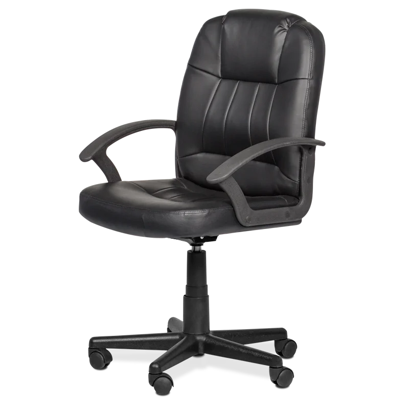 Middle back ergonomic desk computer office PU swivel working chair with PP base Carmen 6080-1 PU Black color