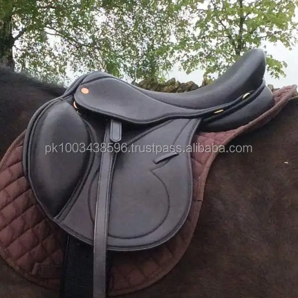 Черное/коричневое Английское седло для прыжков без высоких частот выносливости GP, универсальное кожаное седло для лошади