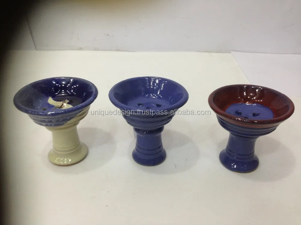 Farida Hookah Quality Bowls Hold Tobacco up to 40gms Mini / Midio / Large Natural / Black / Brown / Color 6.5: 10cm 8:11cm