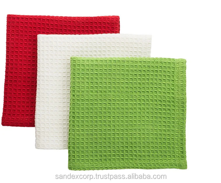 100% linen Cotton kitchen Tea Towel Cheap price Waffle tea towels in beautiful design Exporter in India..