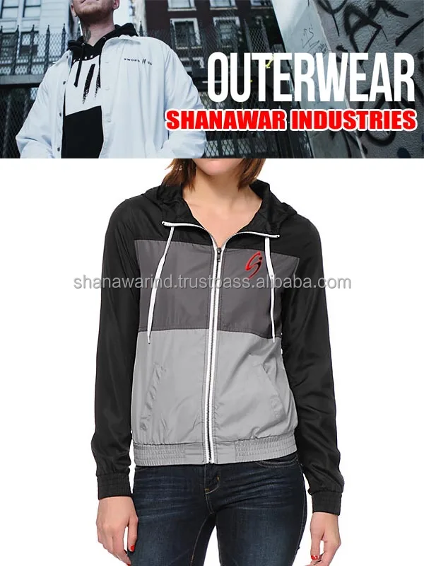 High Street Style Lightweight Windbreaker Winter Jacket for Men 100% Nylon Water Resistant Shell