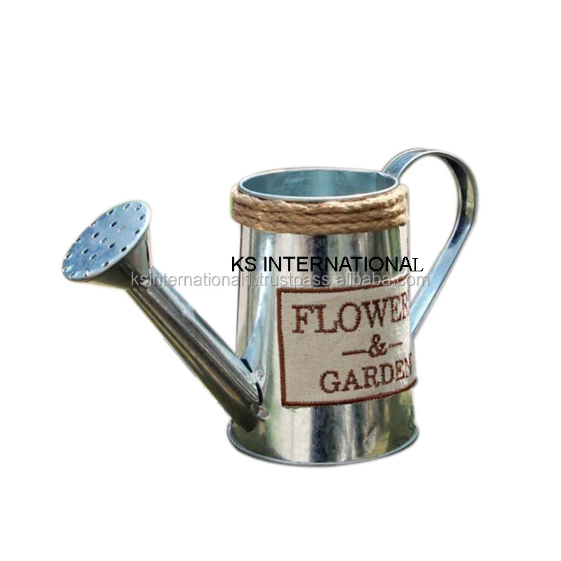 Garden Decorated Galvanized Steel Vintage Powder Coated Flower Pot Cheap Plant Metal Watering Can