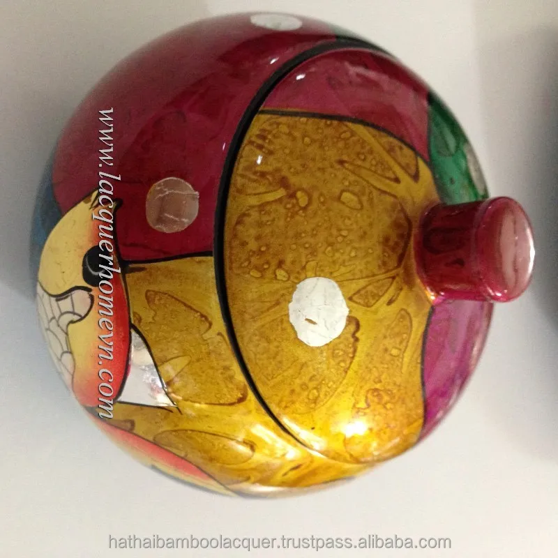 HT9904 Wood lacquer candy gift box, made in Vietnam, direct supply from Ha Thai lacquer factory