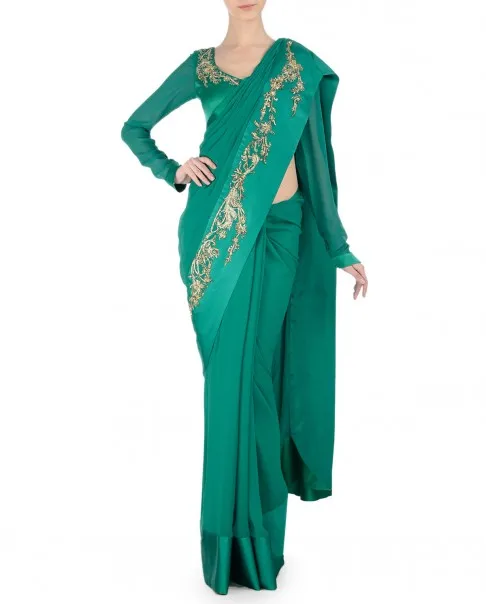 Green Designer Saree design