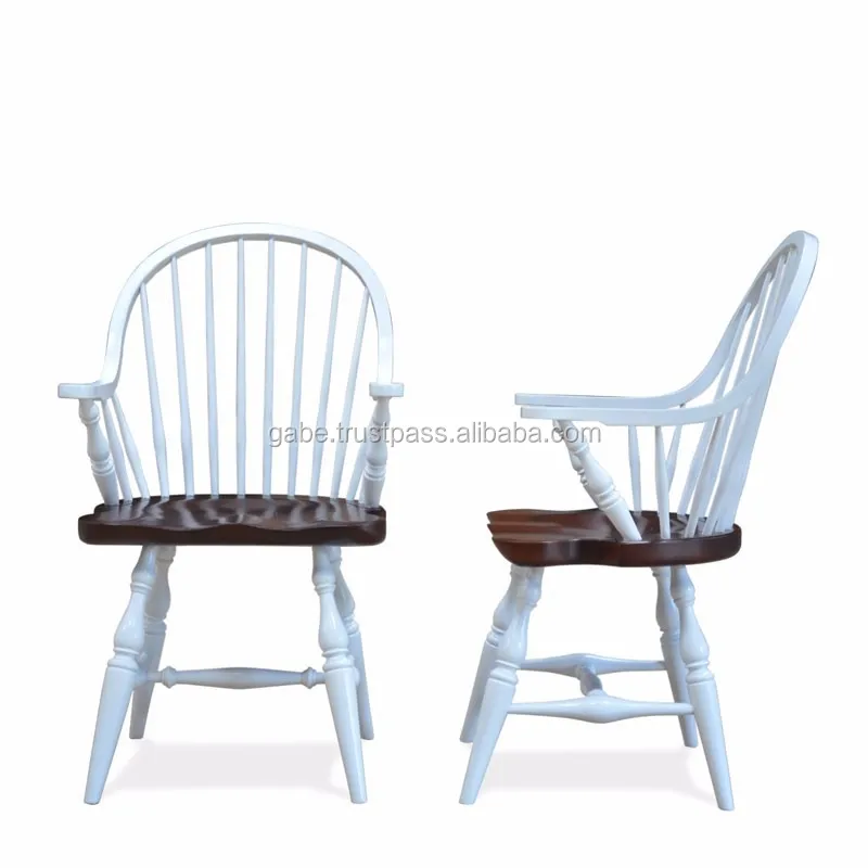 Furniture Dining Table Country Style Solid Wood mahogany two tone color 6 Chairs