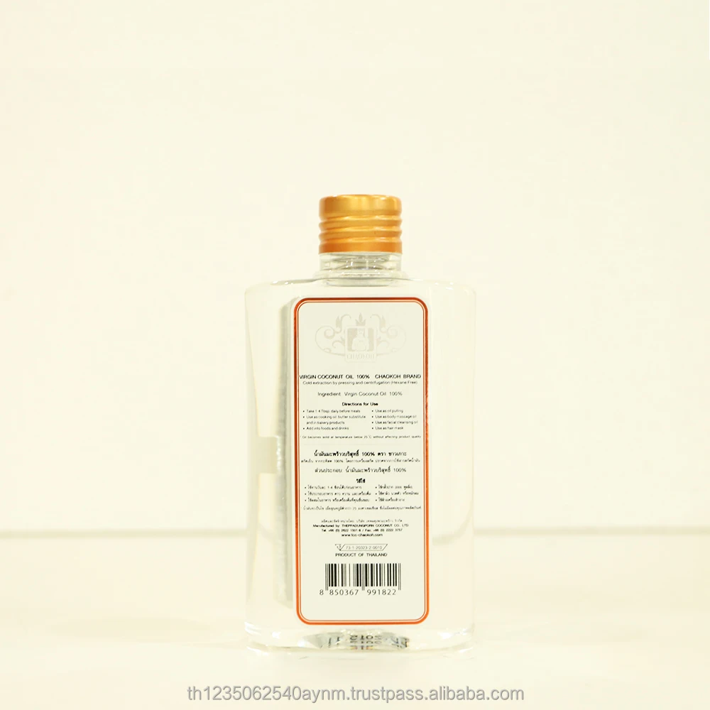 Кокосовое масло CHAOKOH холодного прессования для красоты, здорового питания и приготовления пищи, 200 мл