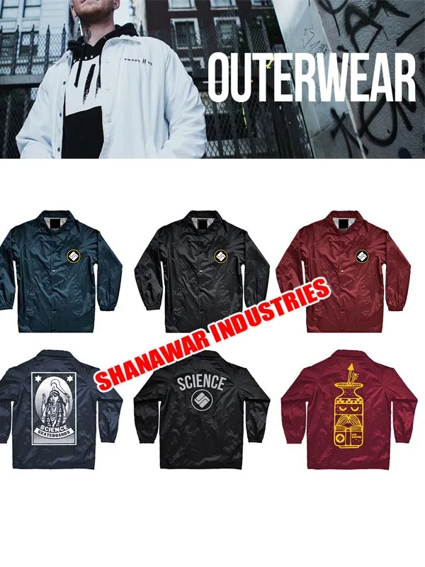 Yellow Coaches Jacket skating Coaches Polyester Jackets mens Nylon Plain Bomber Coaches Jacket