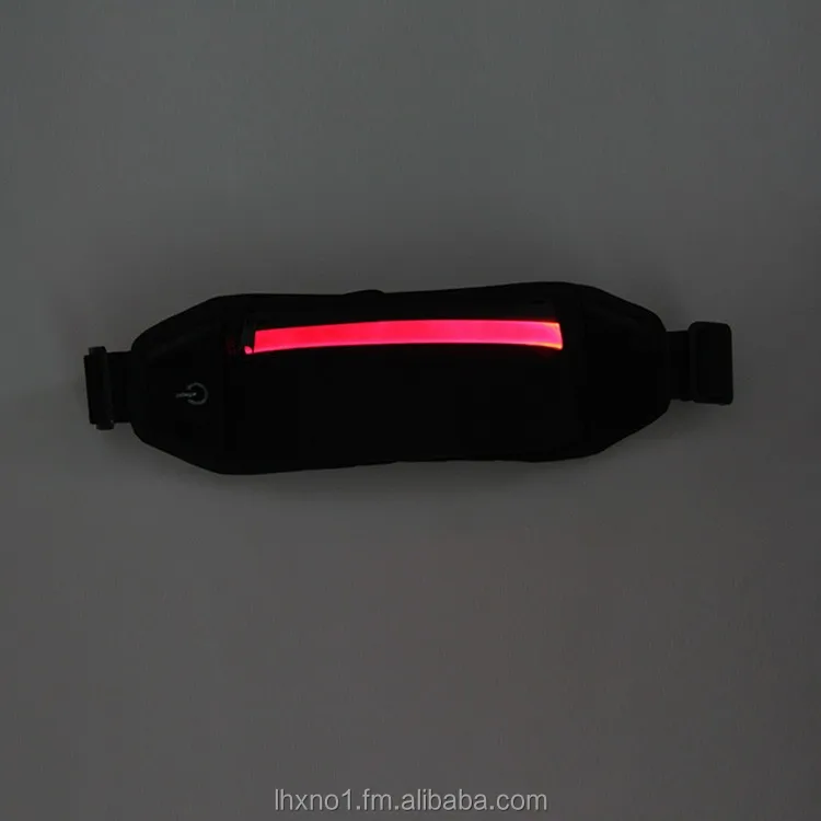 2016 hot sell fancy novel interesting sport daily gadget flashing led elastic waist bag for Iphone 6 /6plus