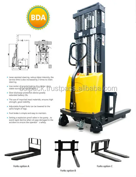 Heavy duty Electric Pallet Truck 1 Ton, 2 Ton, 3 Ton Pallet Stacker Forklift Lift With Cheap Price 2021