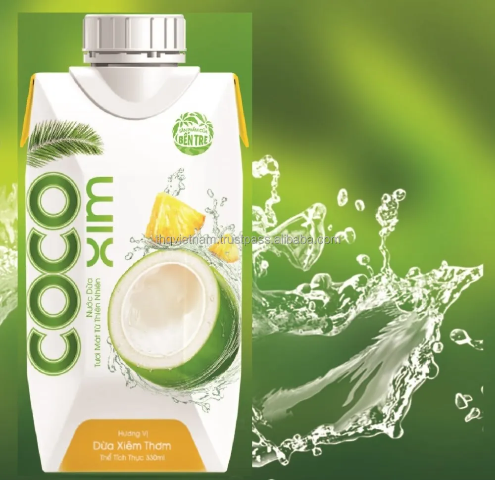 [THQ VIETNAM] COCONUT WATER 100% PURE COCO XIM 330ML*12 PACKS