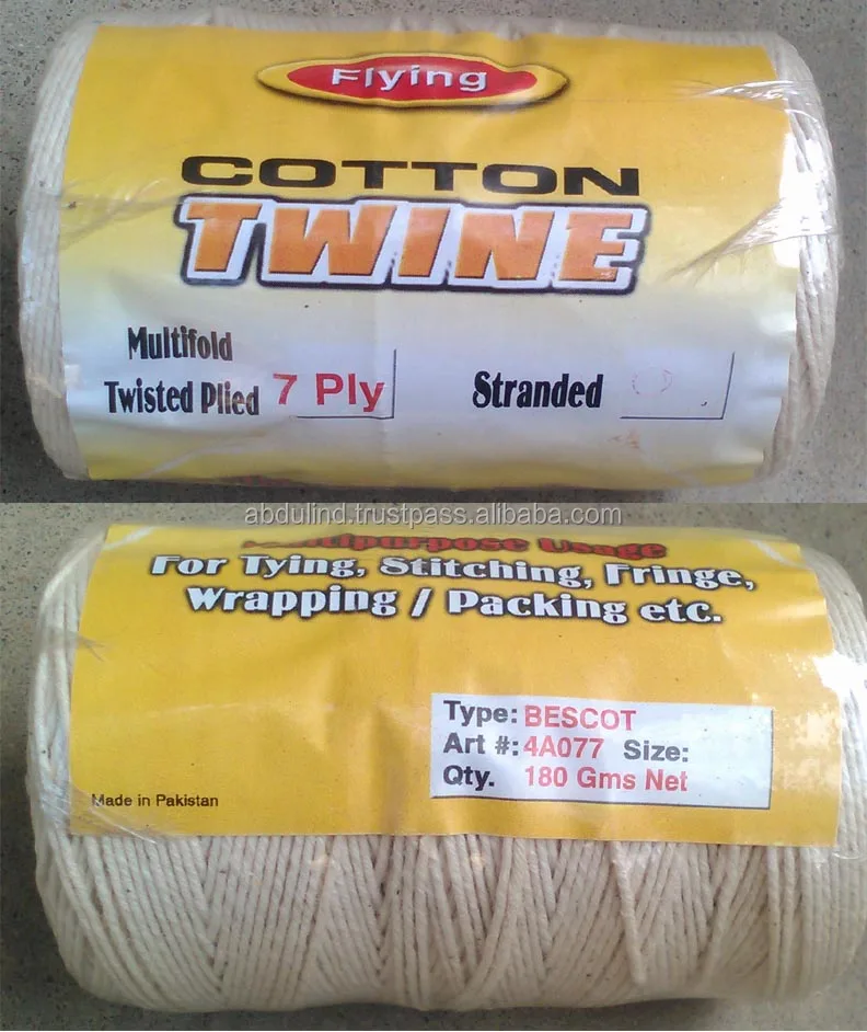 Cotton Twine   7 Ply Multi Fold   BESCOT Art#4A077   180 gms. net