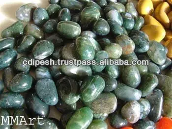 Natural beauty texture green high polished rock stone gravels for garden landscaping & home decoration