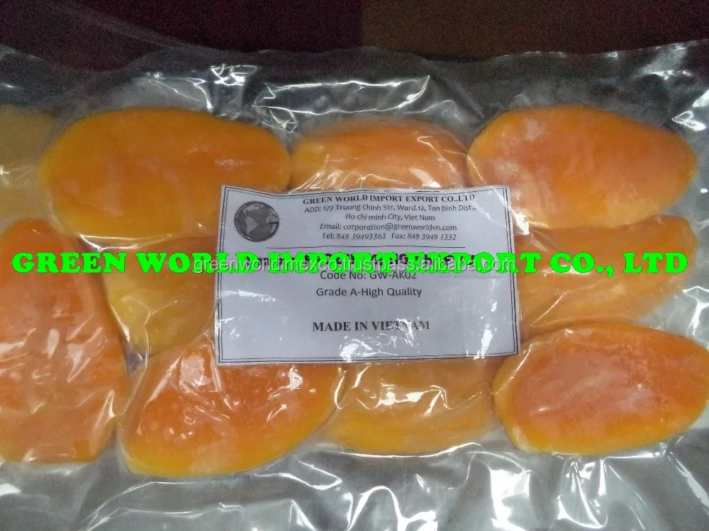 Organic Frozen Mango Diced into Halves Chunks Blocks Sweet Taste IQF Jackfruit Pulp Packaged in Cartons