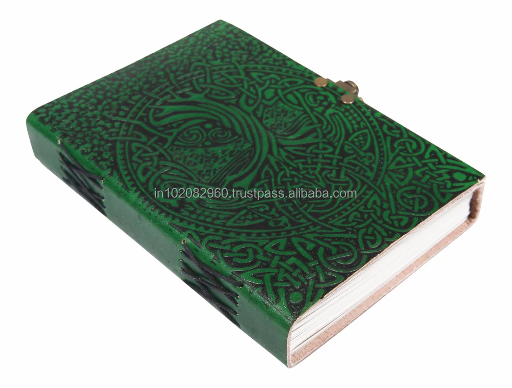 Celtic Tree of Life Leather Embossed Journal Handmade Notebook Diary leather journals with lock sketch book and journals