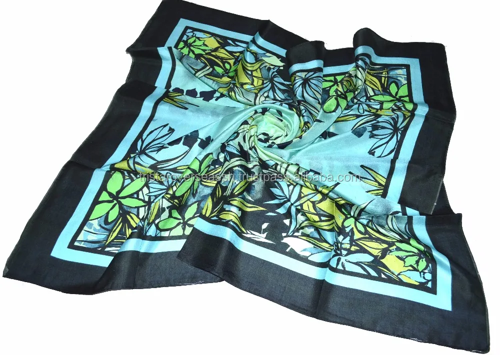 Silk digital printed scarf Print your custom designs scarf 12 mm quality long length printed pattern square style pure silk