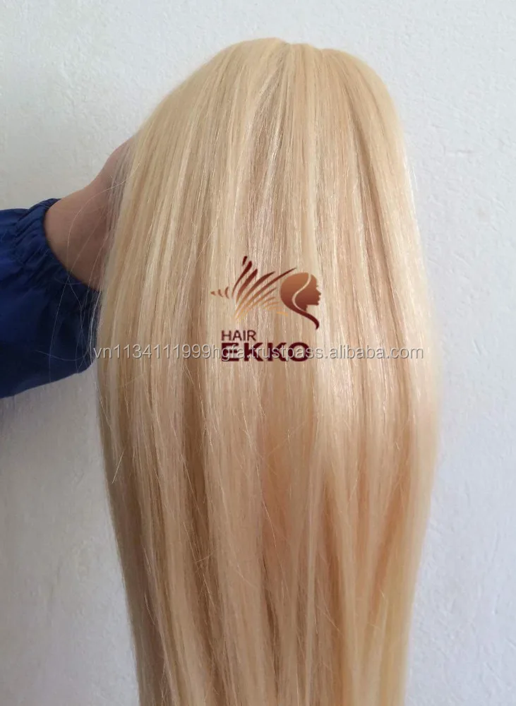 Best Price for high quality russian blonde color #60 #613 human remy hair for extension long straight blonde virgin hair in bulk