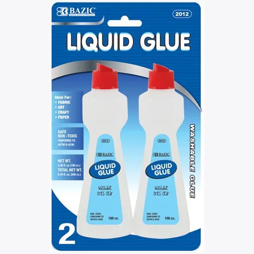 BAZIC 3.38 Oz. (100 mL) Stationery Clear Glue (2/Pack)