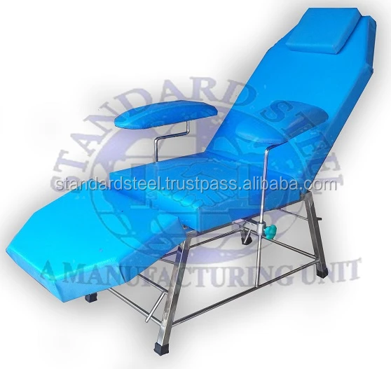 Регулируемое кресло из нержавеющей стали для сбора крови