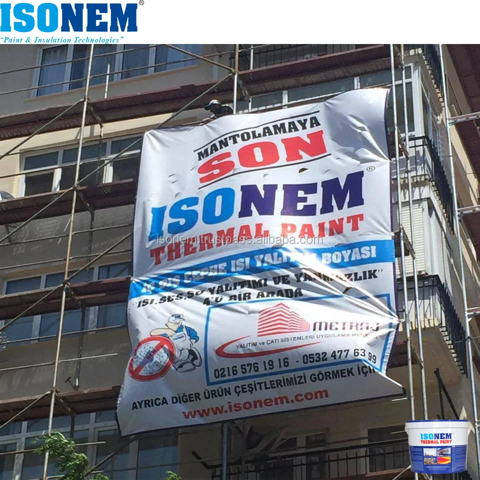 Isonem Thermal Paint for outdoor and indoor walls, roofs, energy saving colored (Exterior & Interior Heat Insulation Paint)