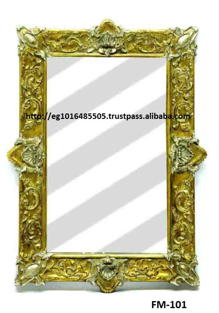
antique carved frame mirror, leaf gilding 