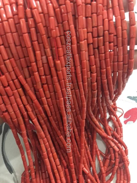 sea bamboo natural red coral Gemstone beads supply