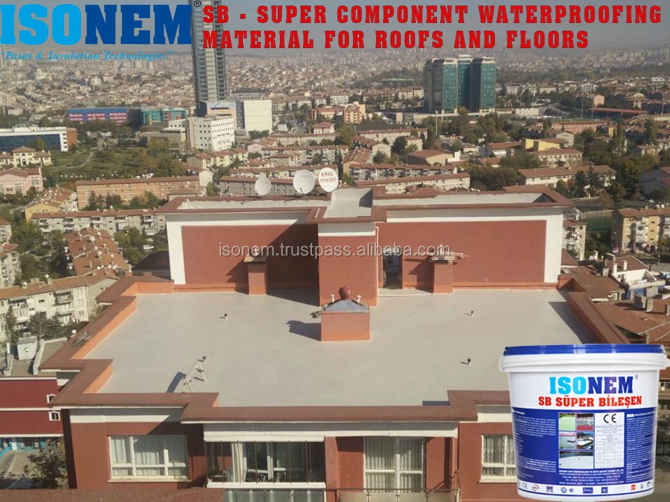 ISONEM SUPER COMPONENT STRONG WATERPROOFING MATERIAL FOR CONCRETE ROOF, ONE COMPONENT, WATER BASED