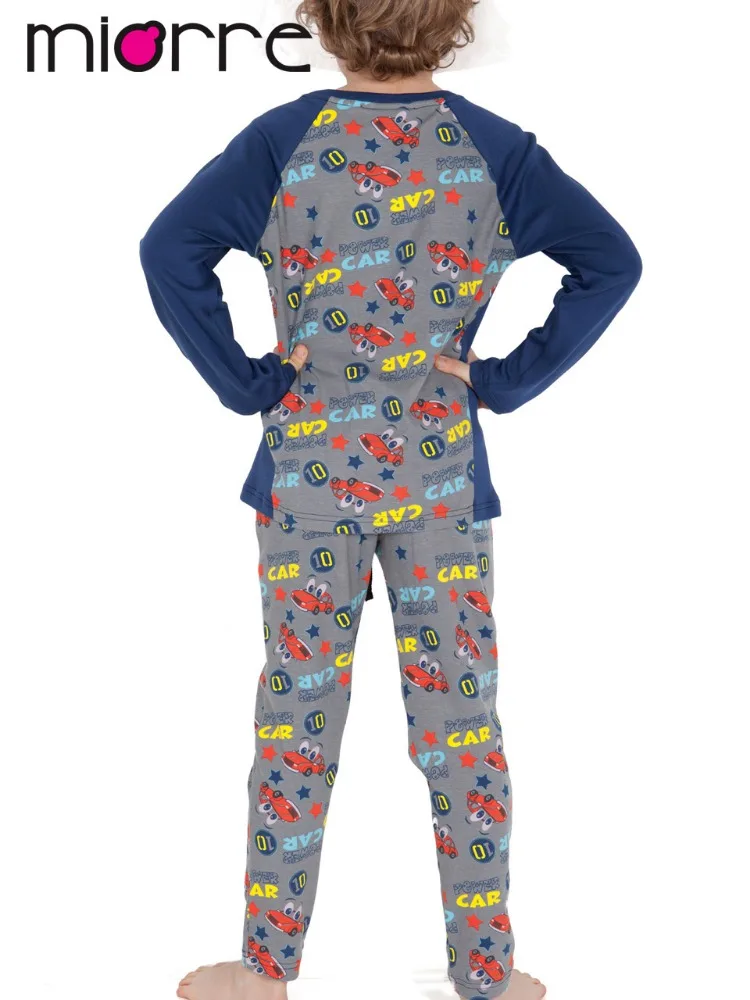 
Miorre OEM Wholesale %100 Cotton Kids Boy Funny Car Print Sleepwear Pajamas Set 