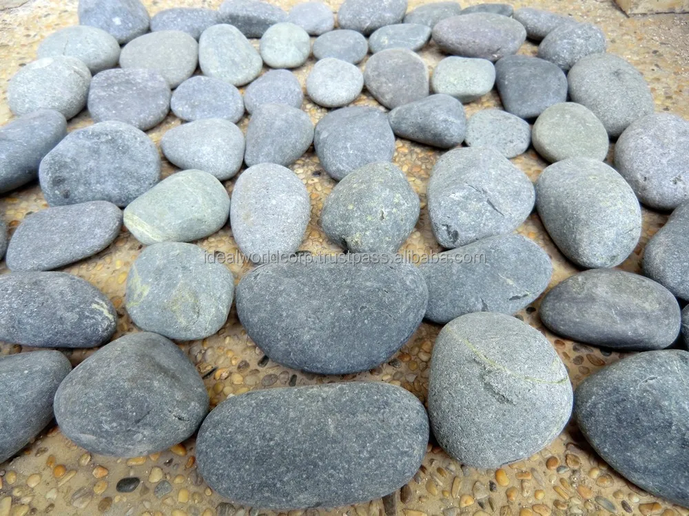 
BLACK FLAT PEBBLE COBBLE STONE 