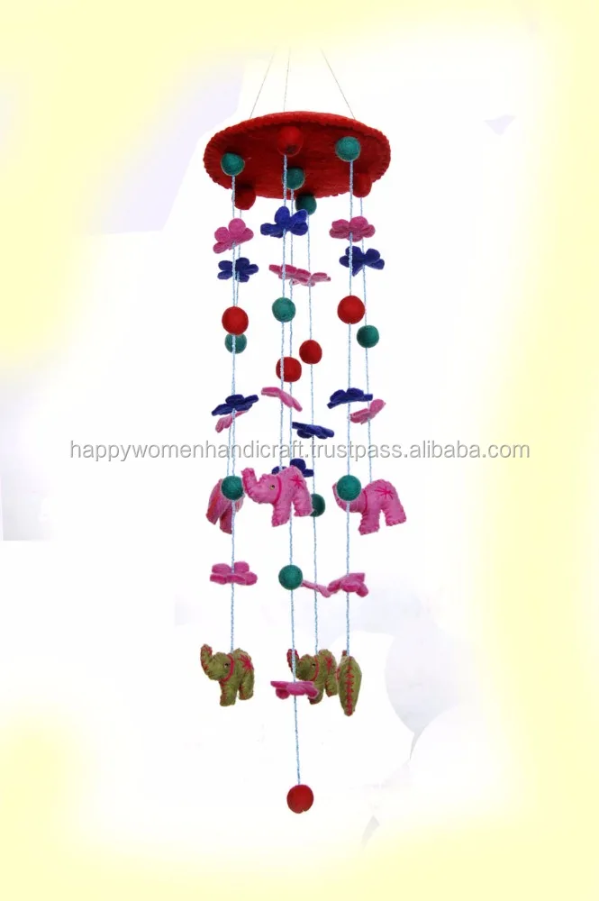 Unisex Felt Elephant Mobile-Hanger Plush Stuffed Toy New Design Mouse Mobile for Kids