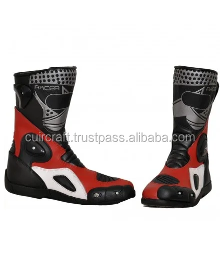 Custom Made Biker Motorbike Racing Shoes Racing Boot Motorcycle Shoes For Men Leather Motorbike Safety Boots