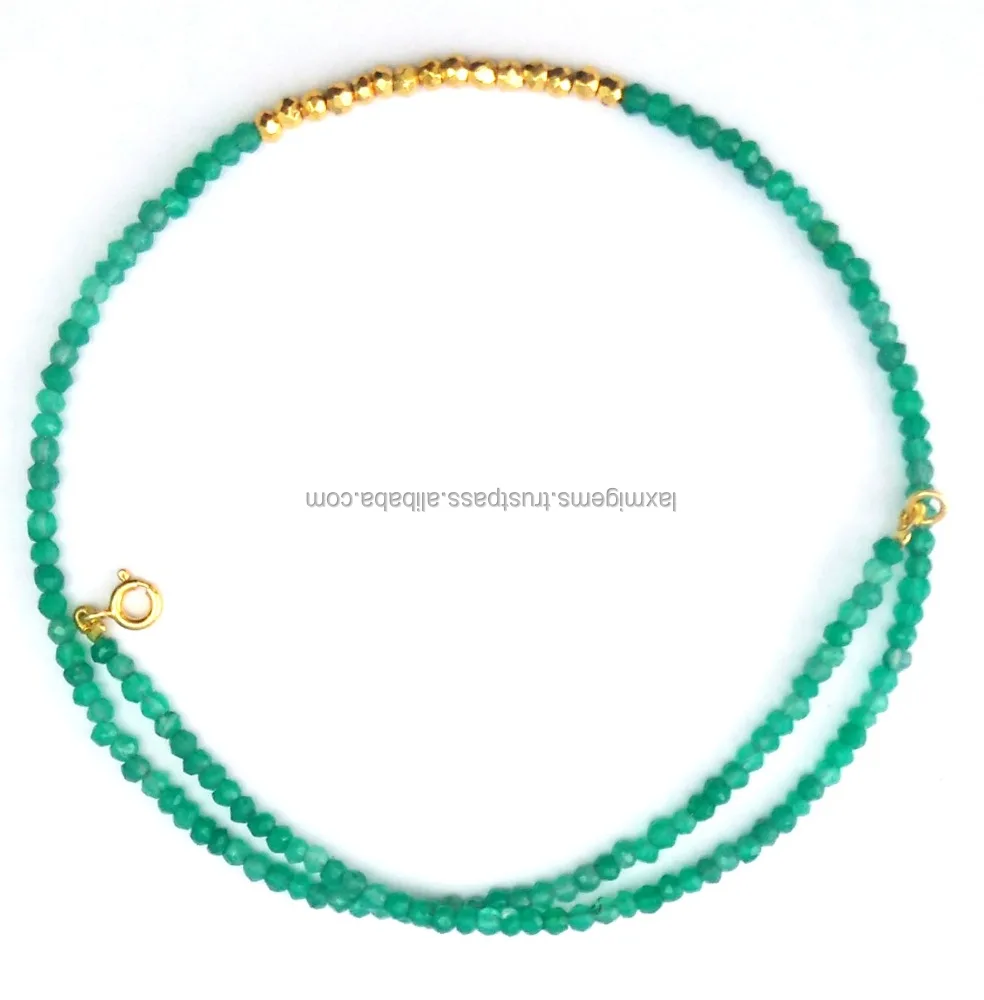 Natural Green Onyx & Gold Coated Pyrite Beads Necklaces , Beads Necklaces, Gold Coated Necklaces